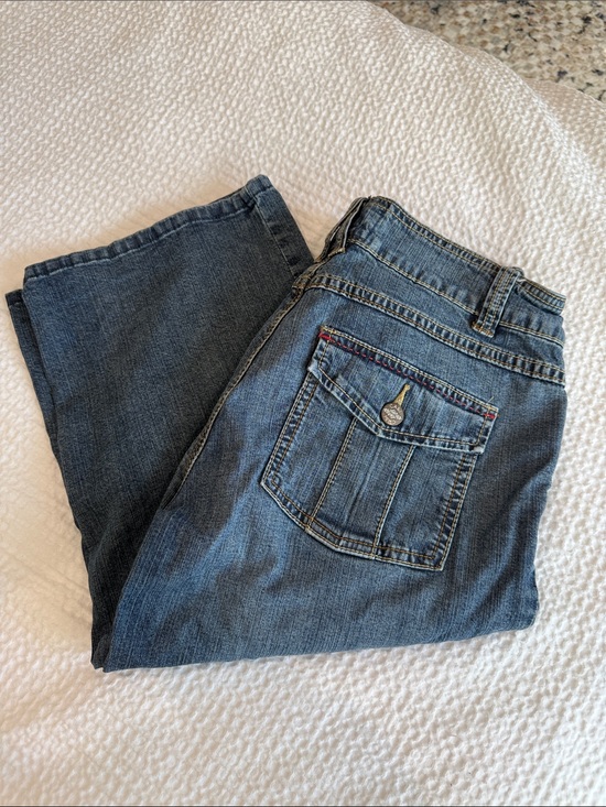 CAbi Denim - CAbi Blue Denim Jeans with Pink Logo Patch
